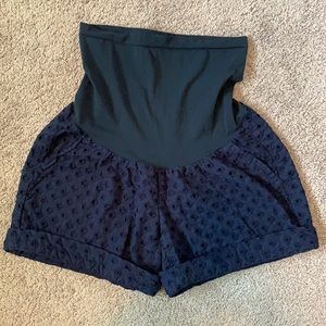 Womans maternity navy blue shorts